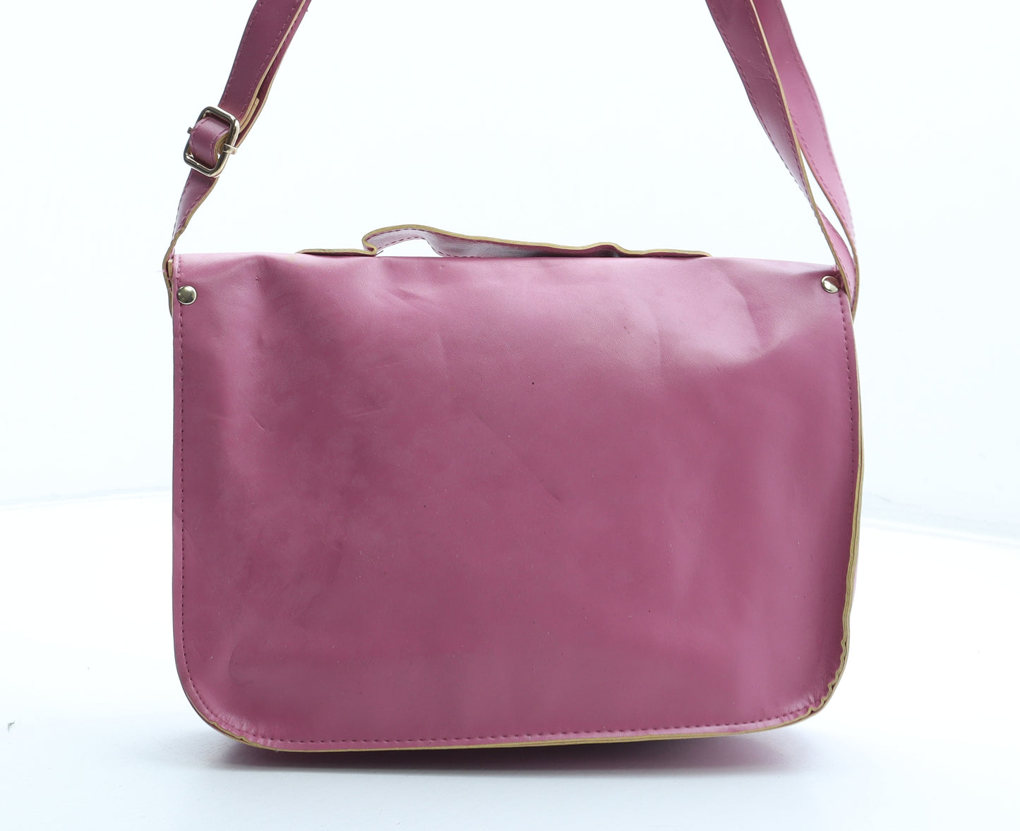 Preworn Womens Pink Leather Satchel Size Small