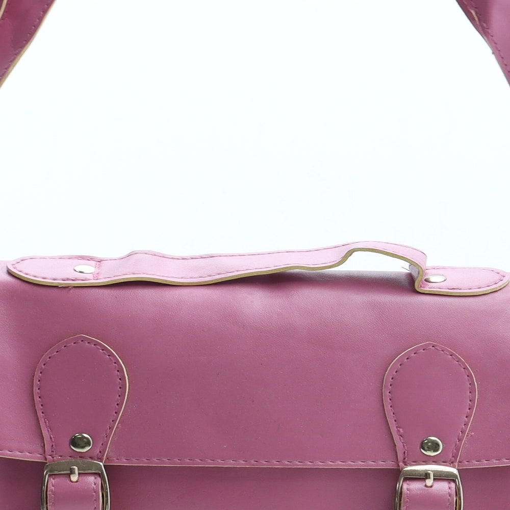 Preworn Womens Pink Leather Satchel Size Small