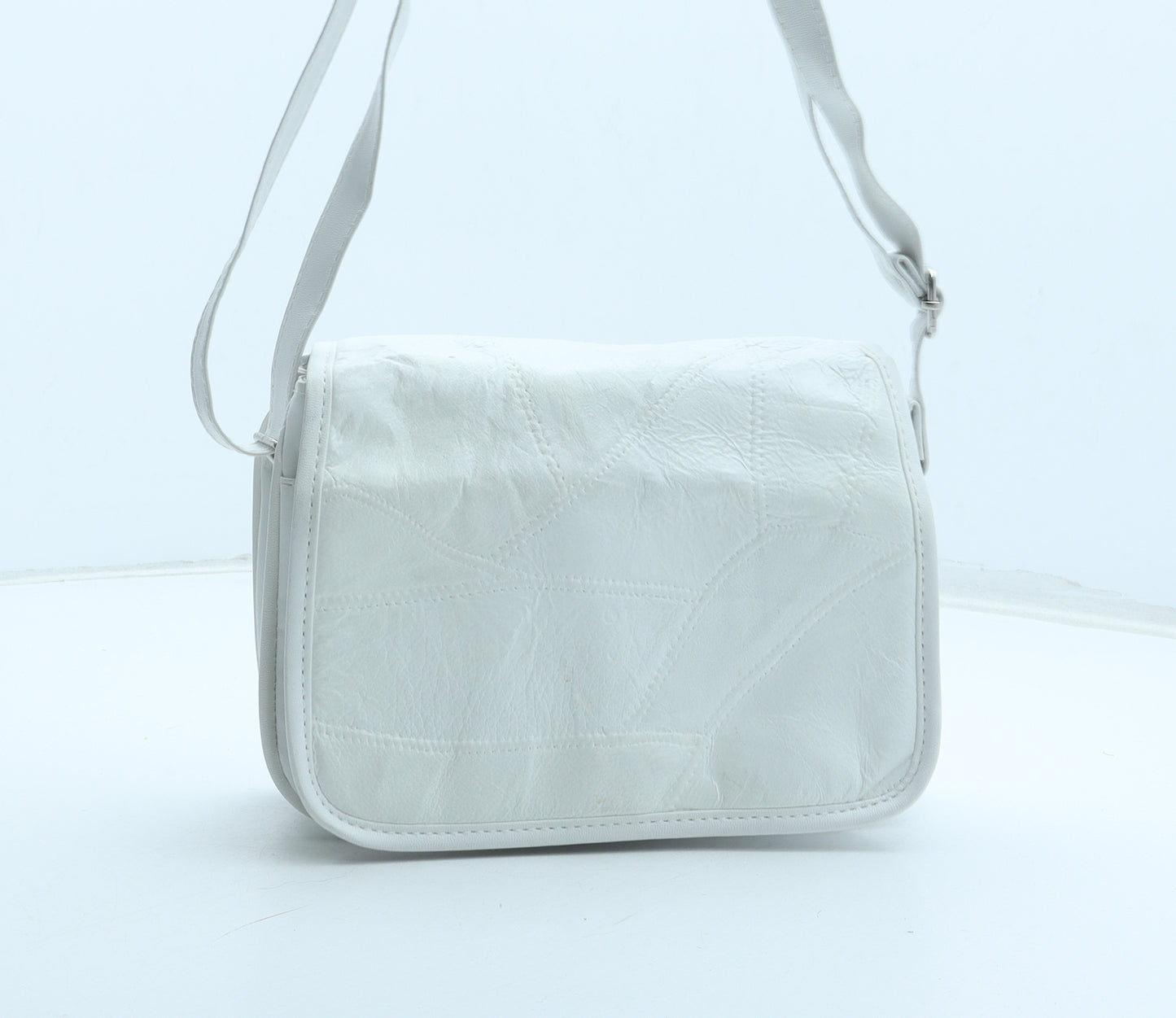 Nathalie Andersen Womens White Leather Crossbody Size Small