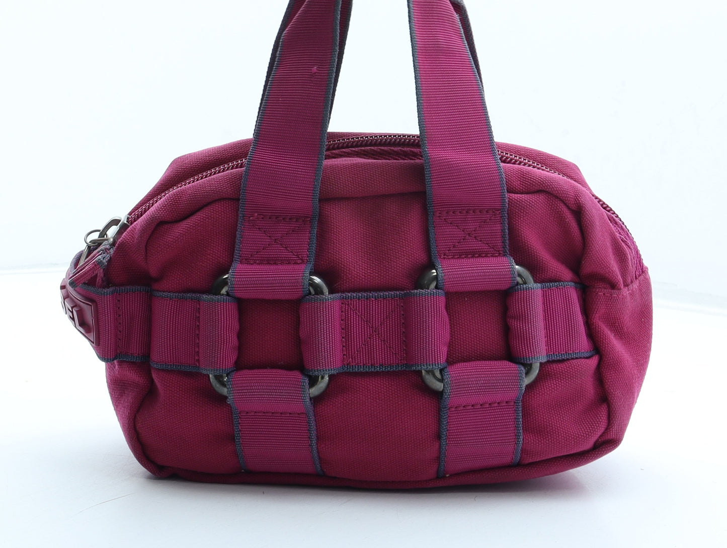 Diesel Womens Purple Polyester Top Handle Bag Size Small