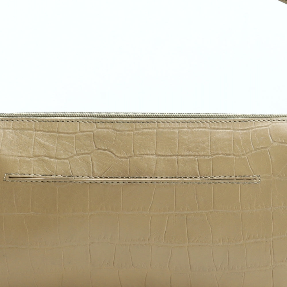 Preworn Womens Beige Leather Top Handle Bag Size Small