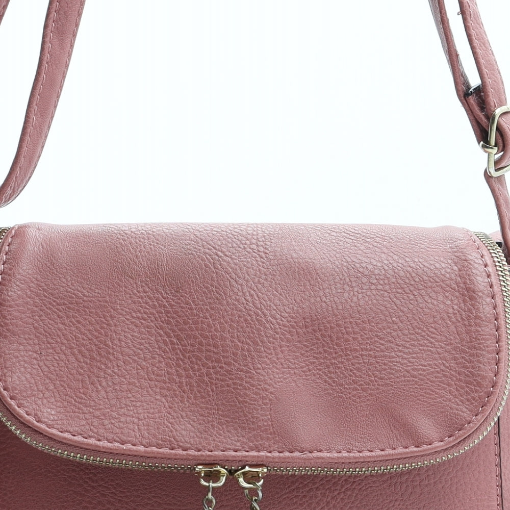 Preworn Womens Pink Paisley Polyurethane Crossbody Size Small