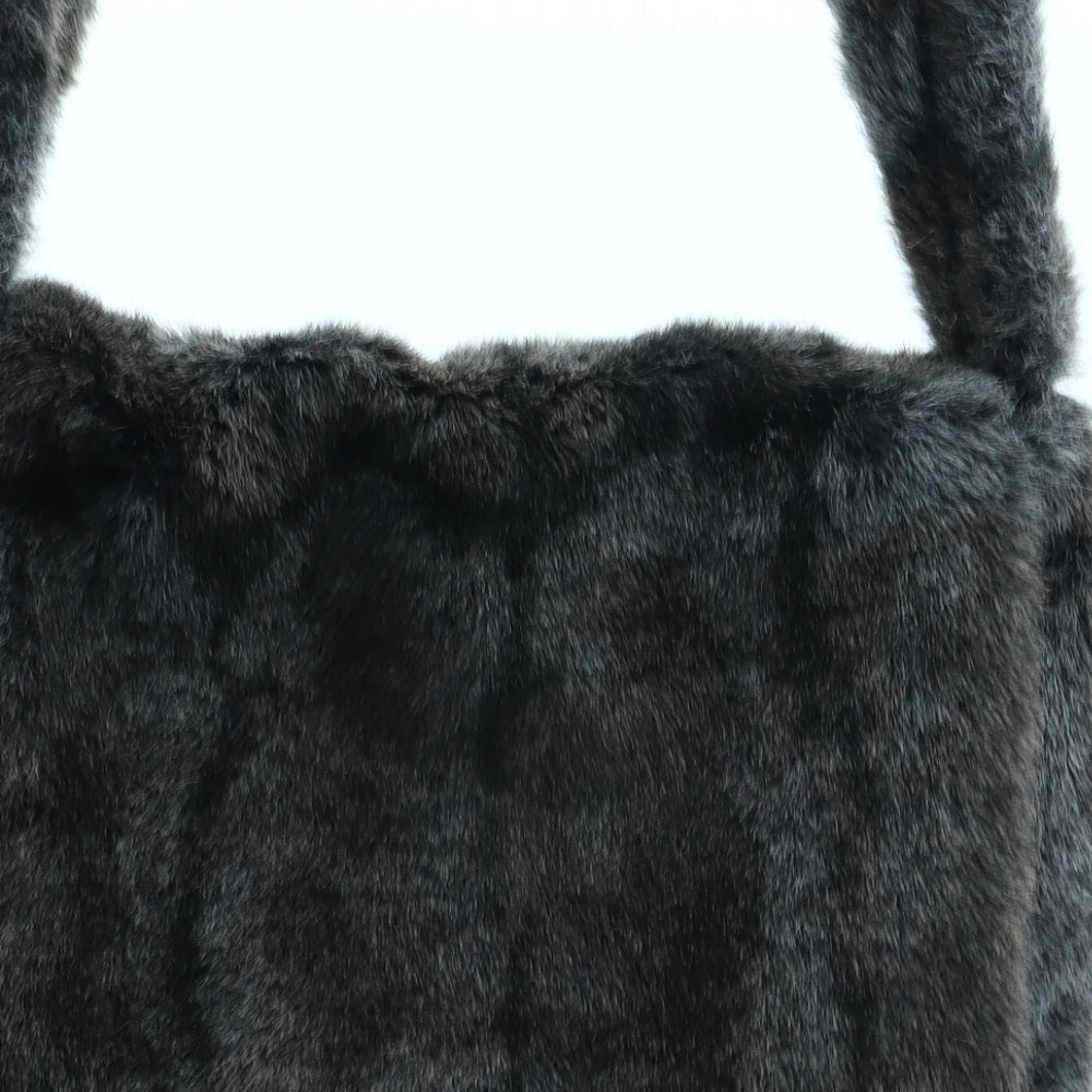 Debenhams Womens Grey Acrylic Shoulder Bag Size Medium - Faux Fur