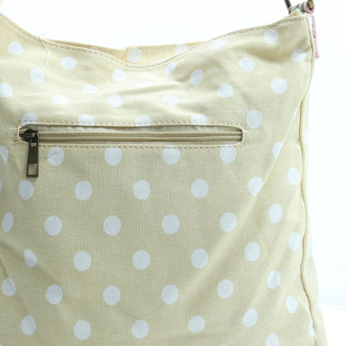 Preworn Womens Beige Geometric Polyester Crossbody Size Medium