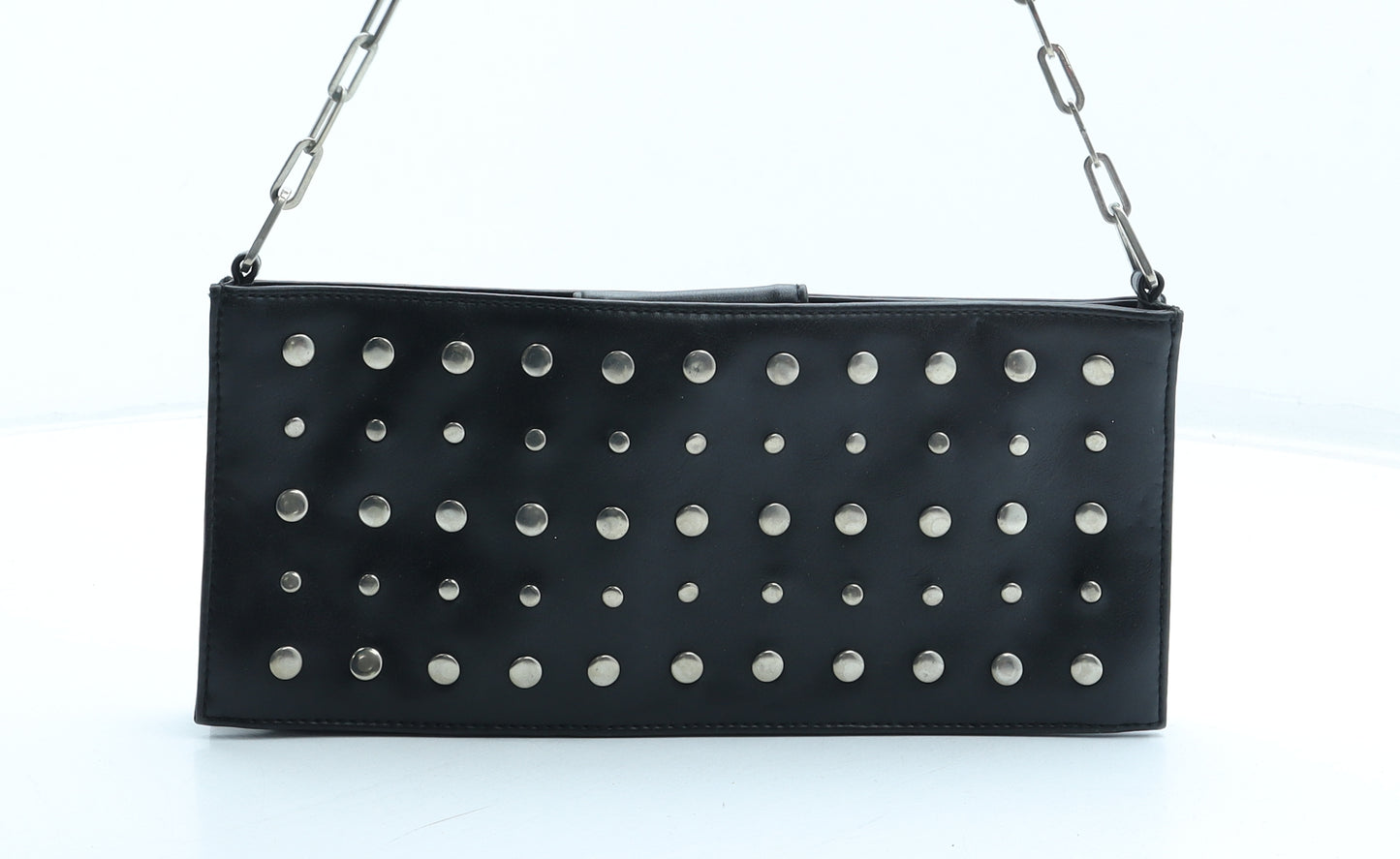 NEXT Womens Black Polyurethane Clutch Size Small