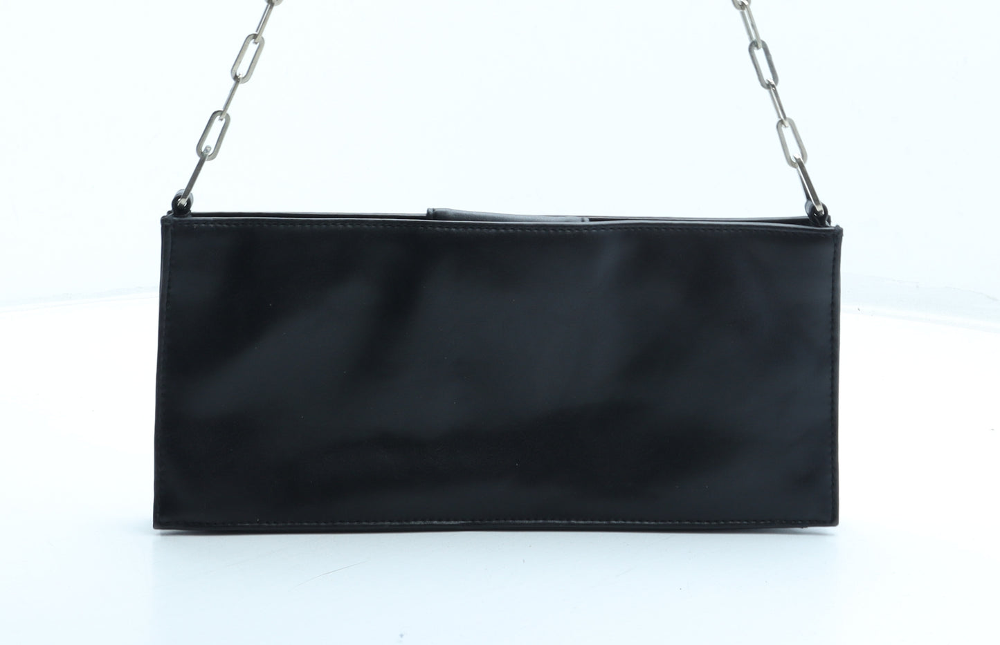 NEXT Womens Black Polyurethane Clutch Size Small
