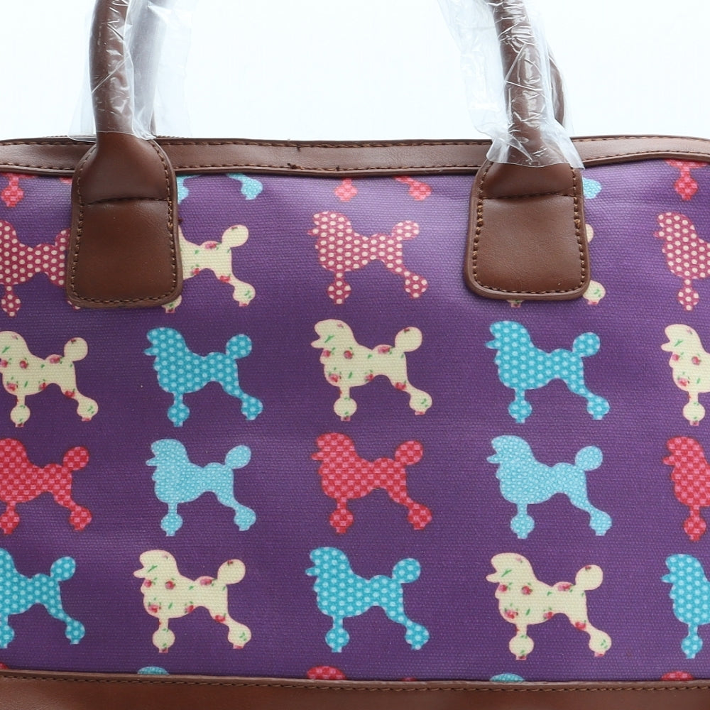 Preworn Womens Multicoloured Geometric Polyurethane Top Handle Bag Size Medium - Poodle
