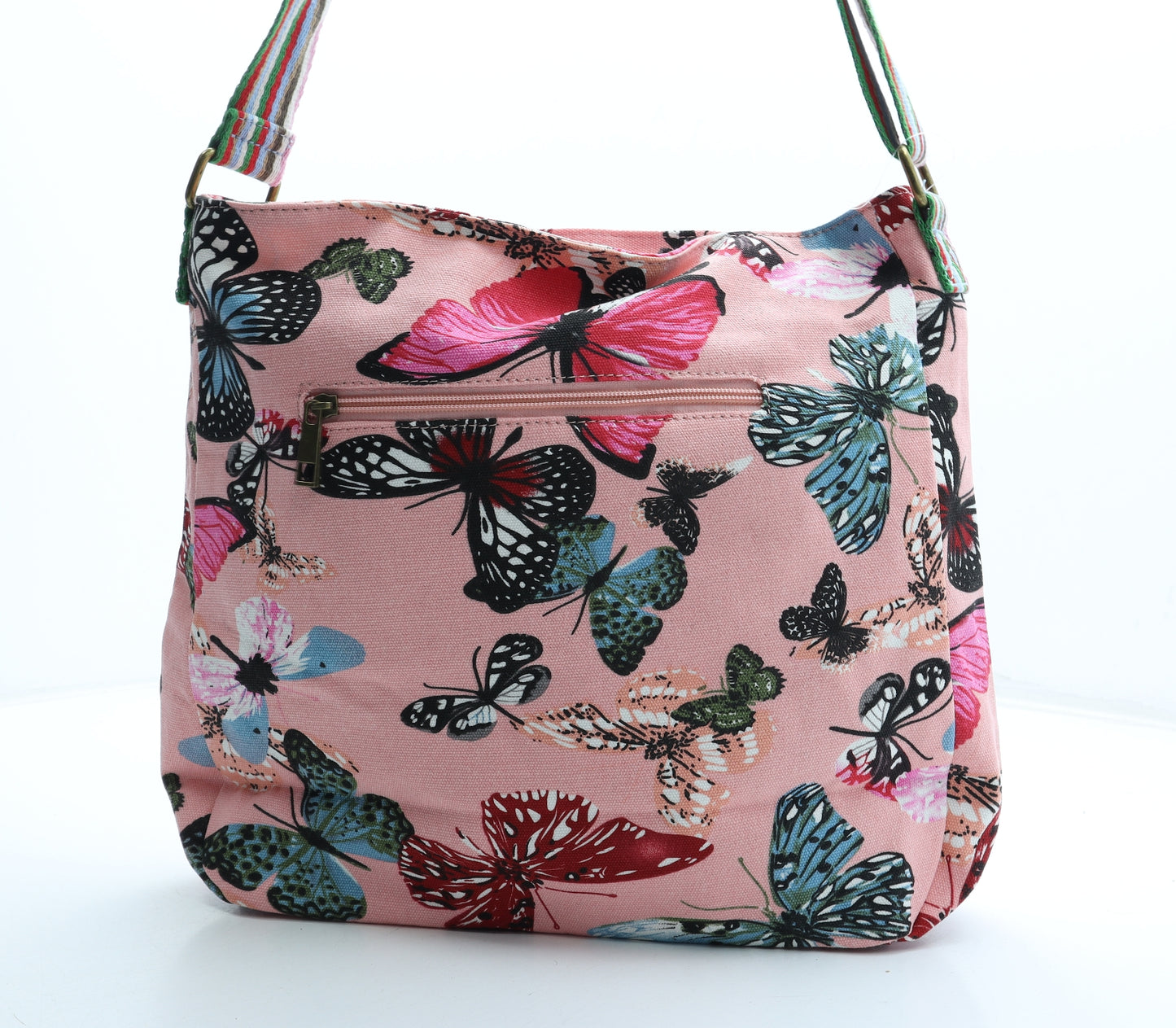 Have Best Womens Multicoloured Geometric Polyester Crossbody Size Medium - Butterflies