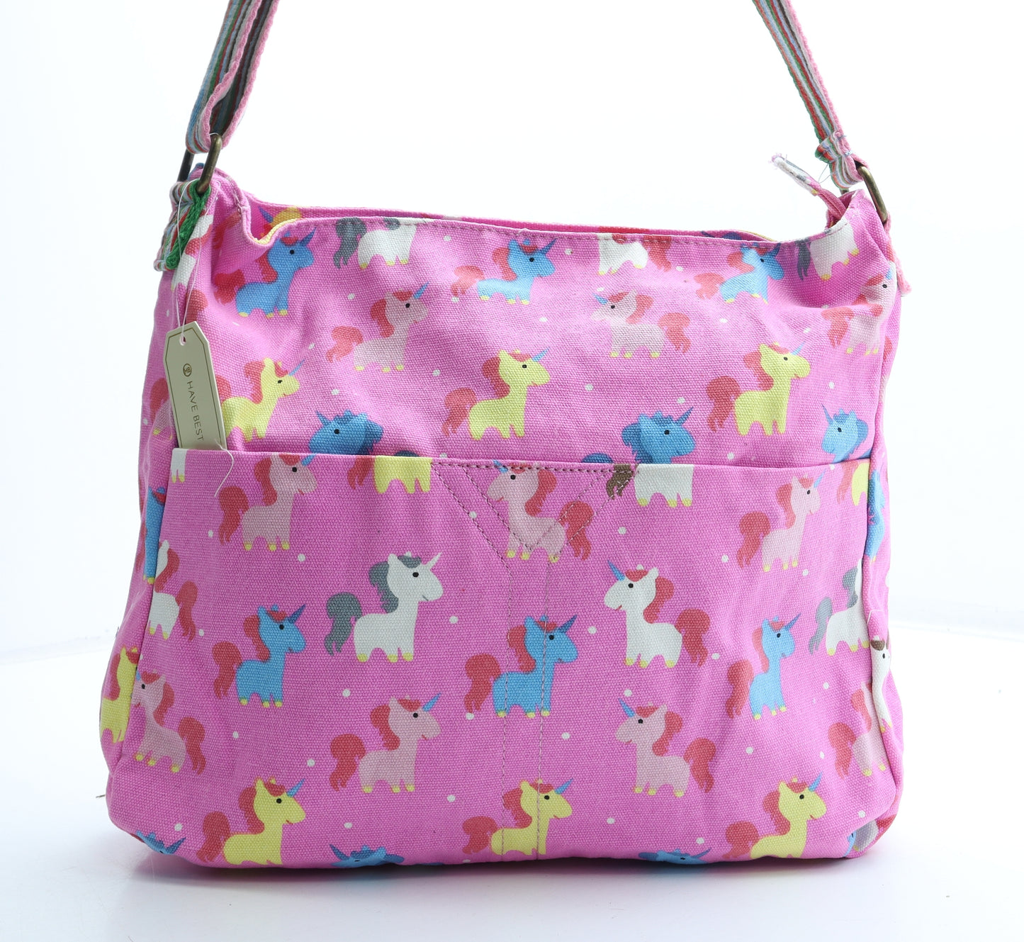 Have Best Womens Multicoloured Geometric Polyester Crossbody Size Medium - Unicorn Pattern
