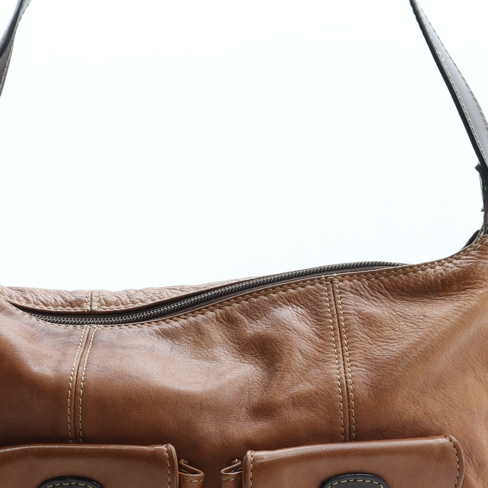 Gianni Conti Womens Brown Polyurethane Shoulder Bag Size Medium