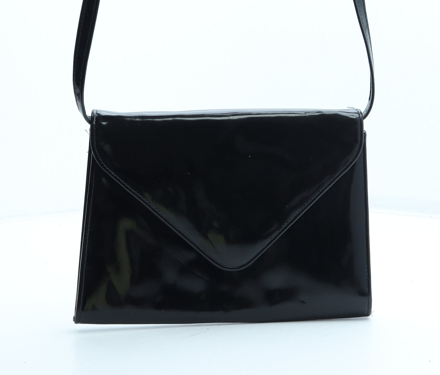 St Michaels Womens Black Polyurethane Shoulder Bag Size Small