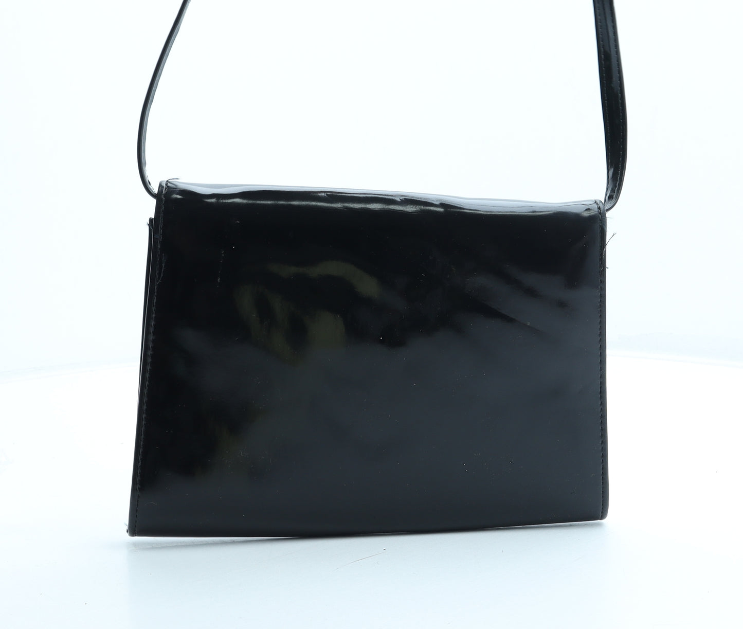 St Michaels Womens Black Polyurethane Shoulder Bag Size Small