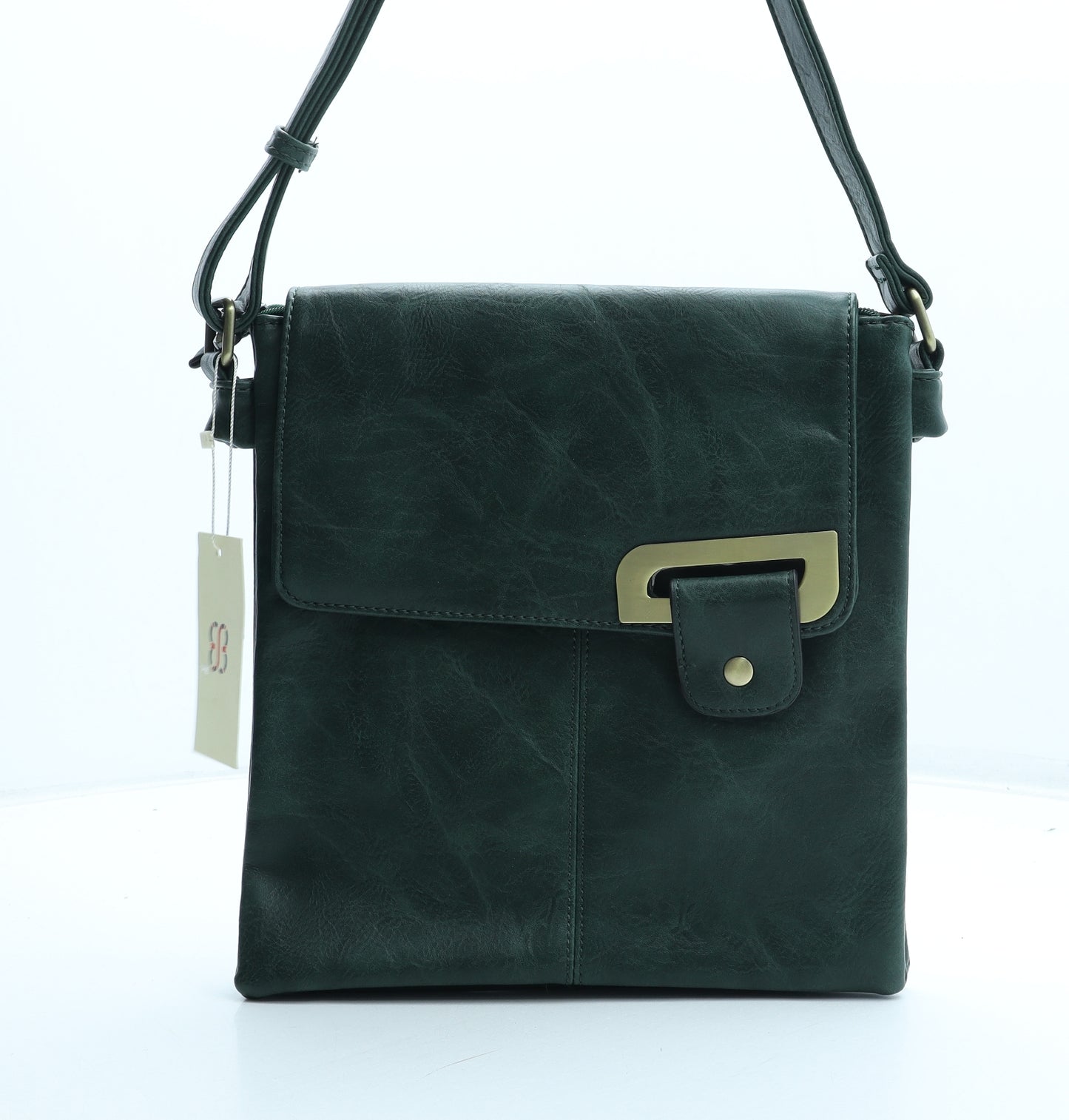 Bessie London Womens Green Polyurethane Crossbody Size Medium