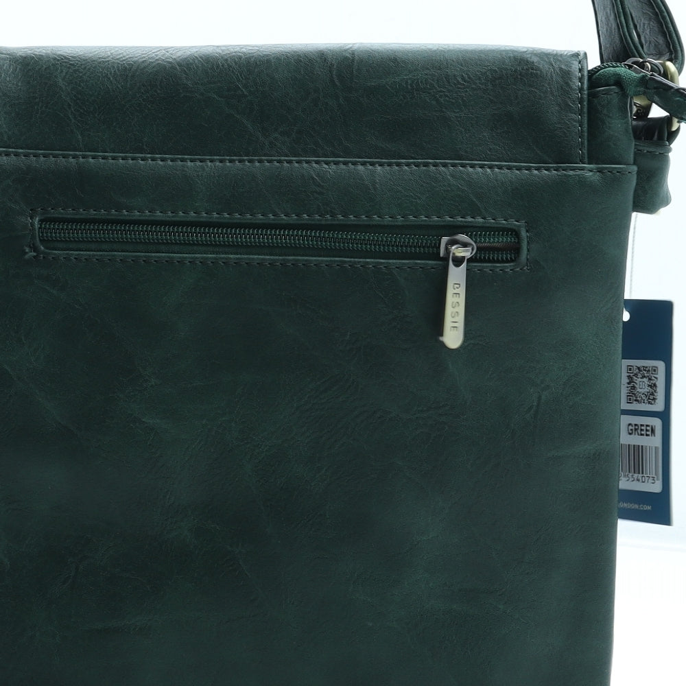 Bessie London Womens Green Polyurethane Crossbody Size Medium