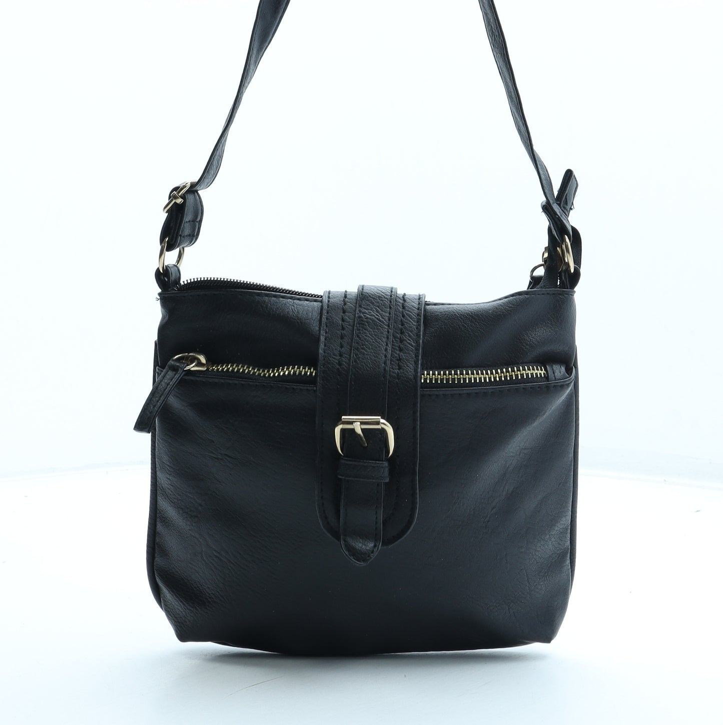 Peacocks Womens Black Polyurethane Crossbody Size Small