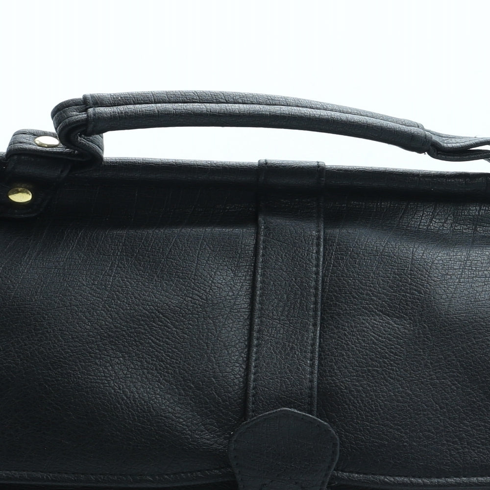 Preworn Womens Black Polyurethane Hobo Bag Size Large