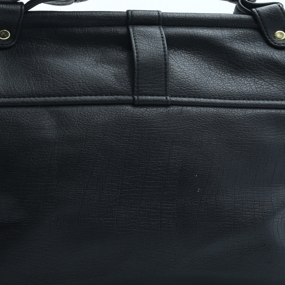 Preworn Womens Black Polyurethane Hobo Bag Size Large