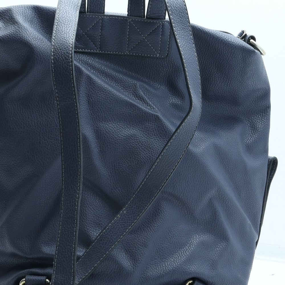 Accessorize Womens Blue Polyurethane Backpack Size Large