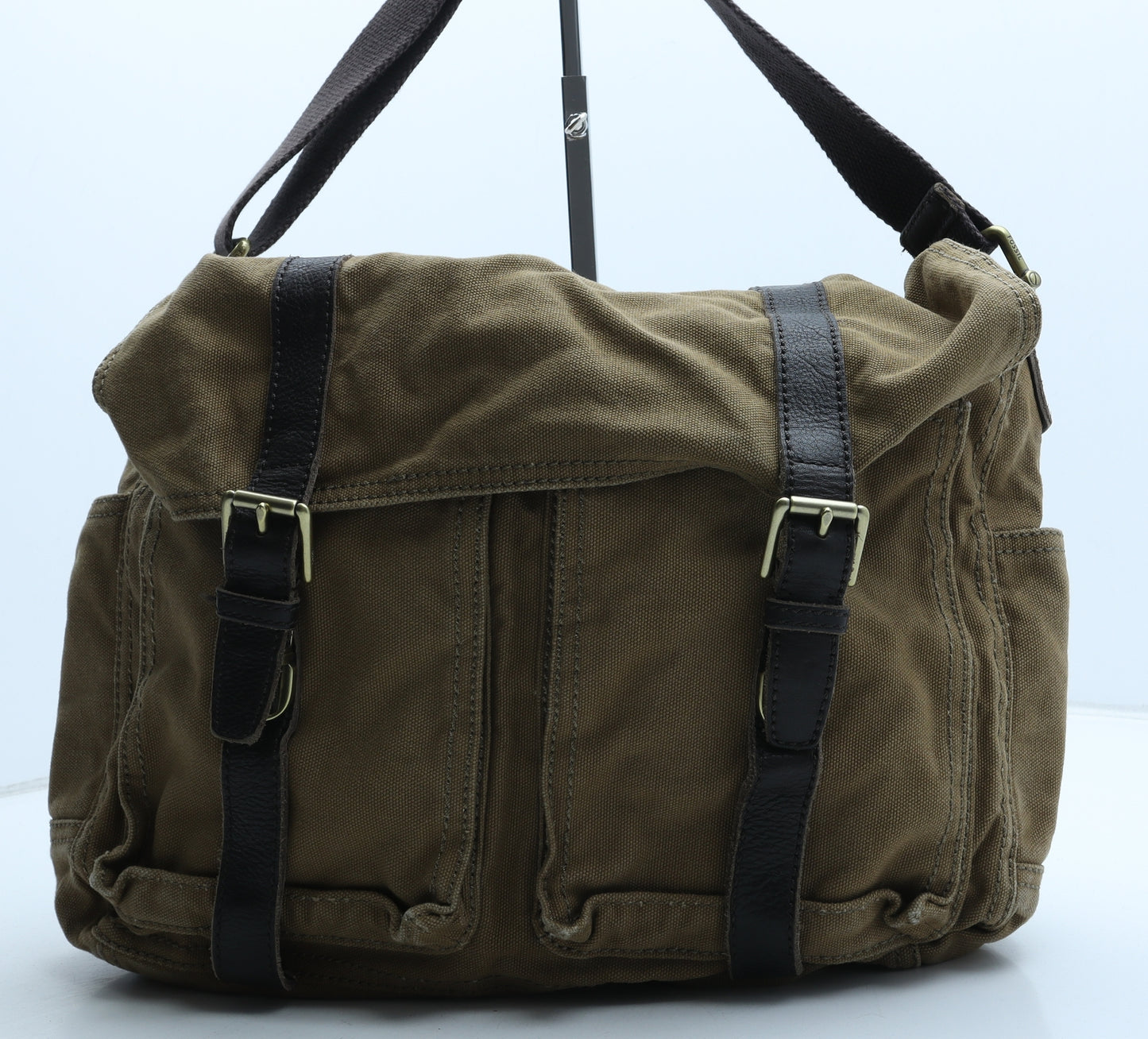 Fossil Womens Brown Cotton Satchel Size Large