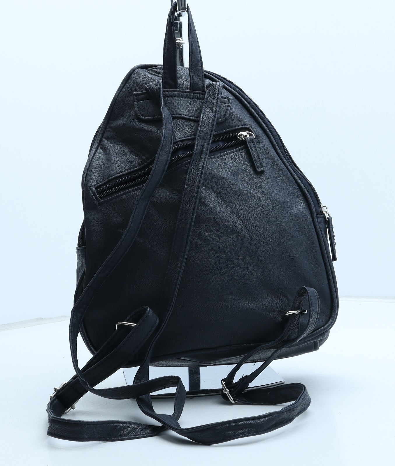 Preworn Womens Blue Polyurethane Backpack Size Small