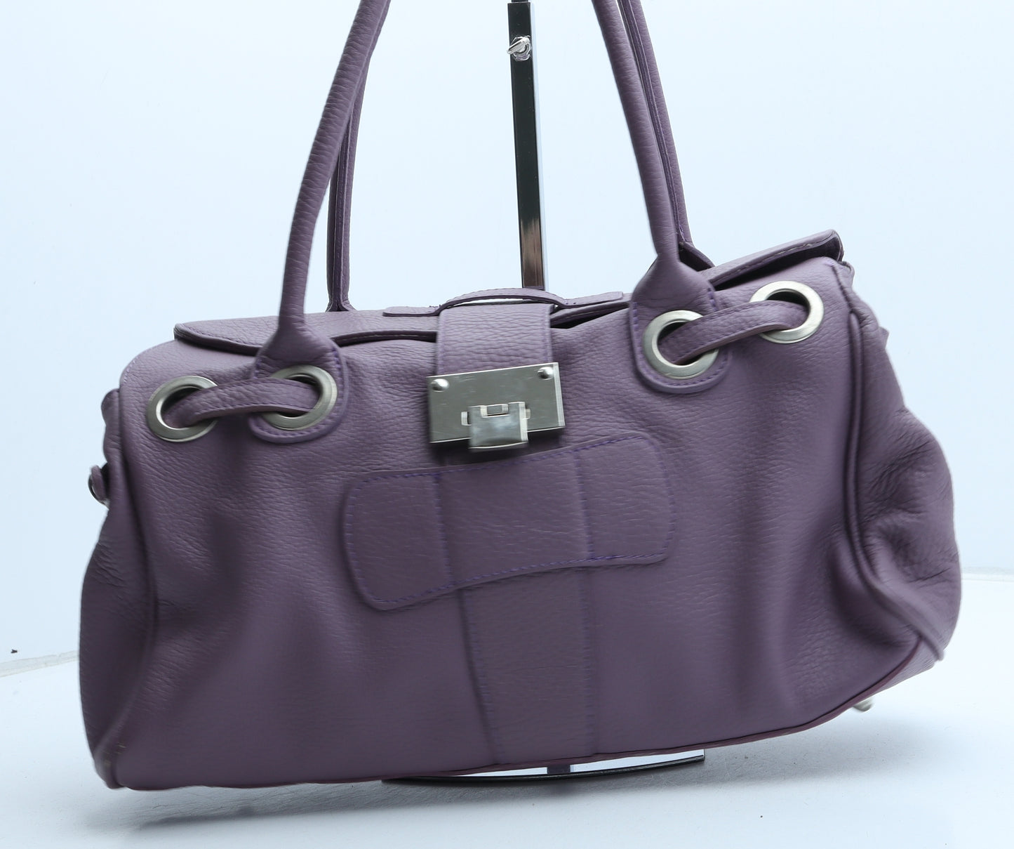Borse In Pelle Womens Purple Polyurethane Top Handle Bag Size Large