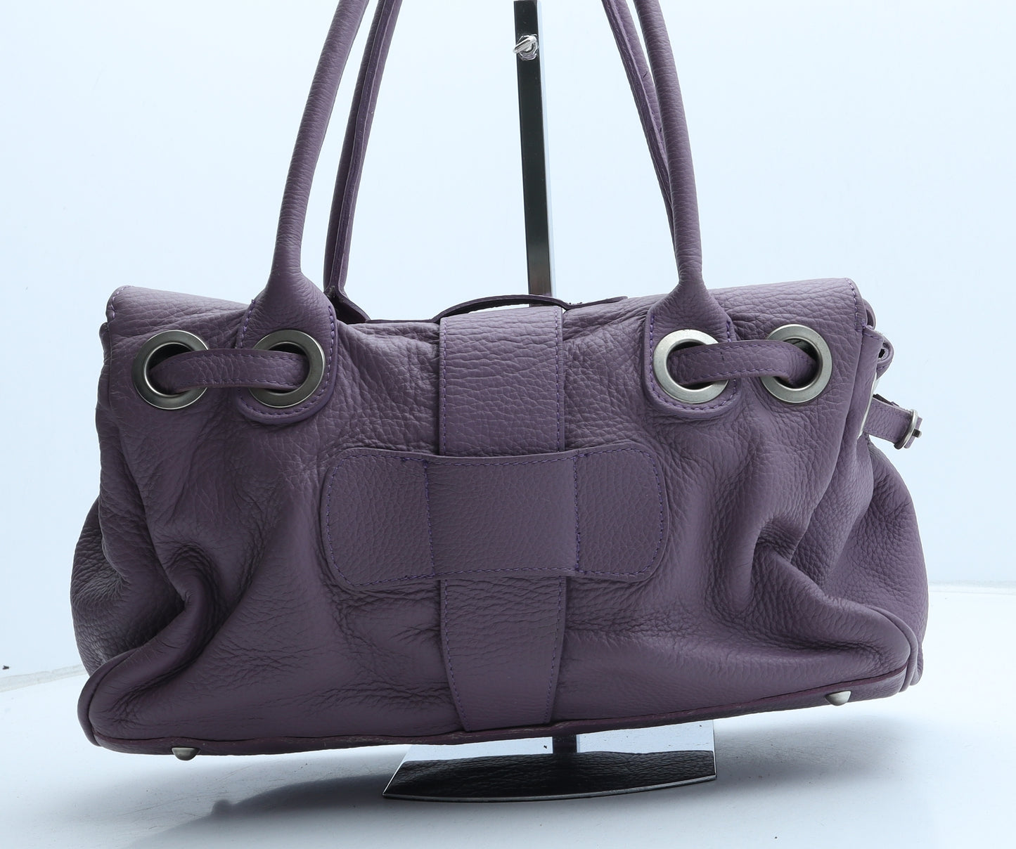 Borse In Pelle Womens Purple Polyurethane Top Handle Bag Size Large
