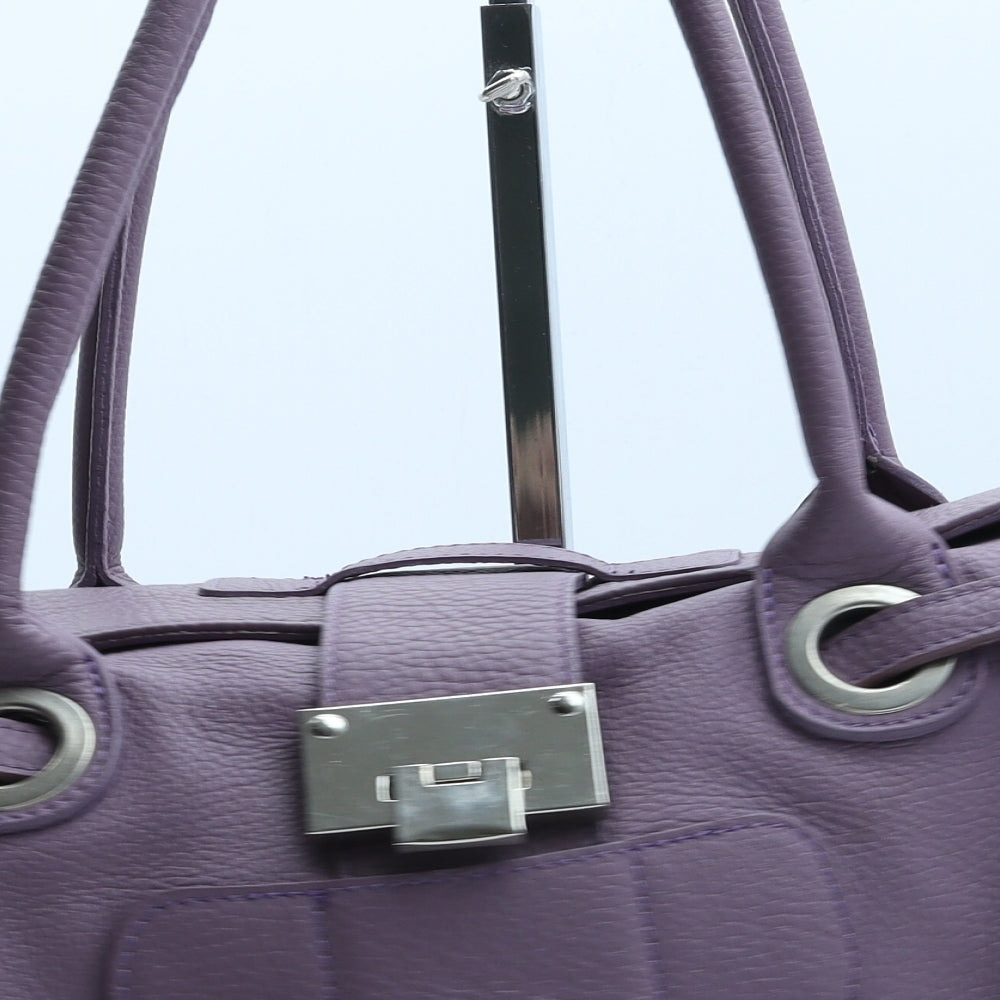 Borse In Pelle Womens Purple Polyurethane Top Handle Bag Size Large