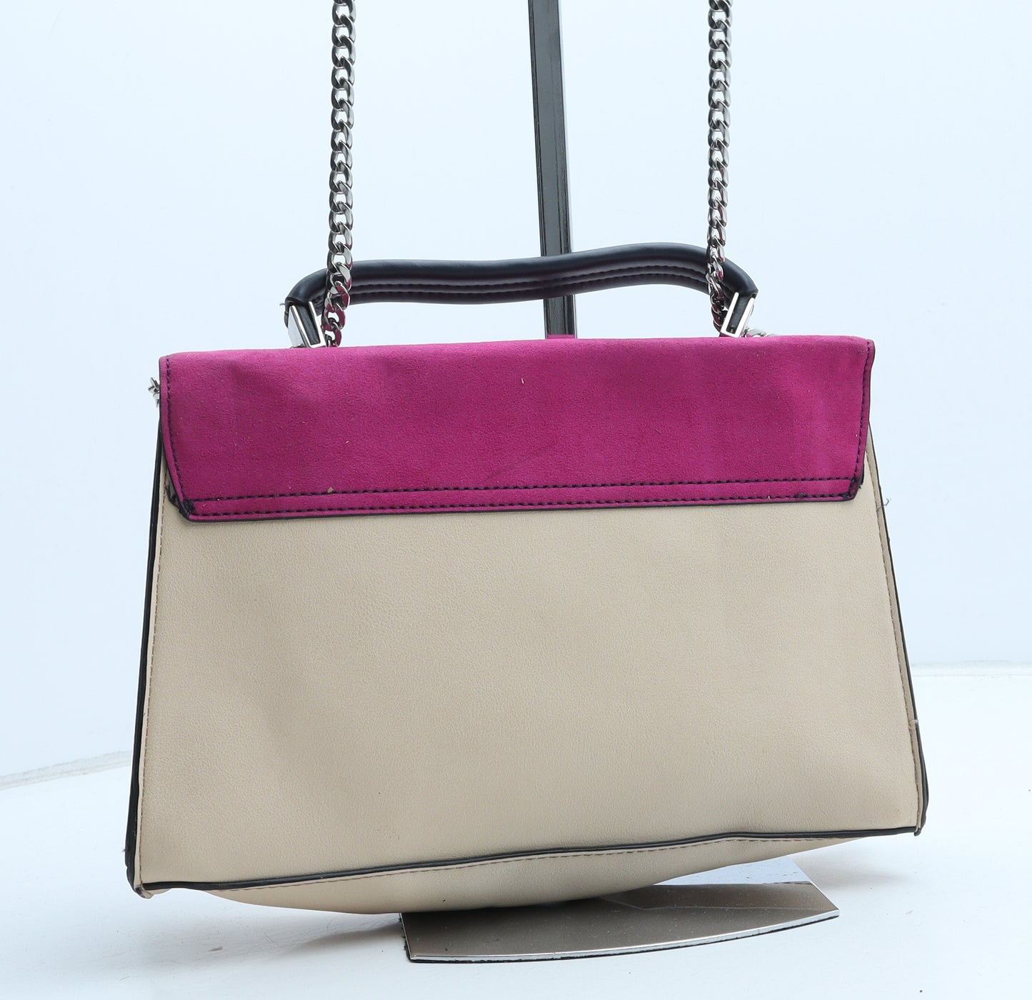 Marks and Spencer Womens Beige Colorblock Polyurethane Crossbody Size Medium