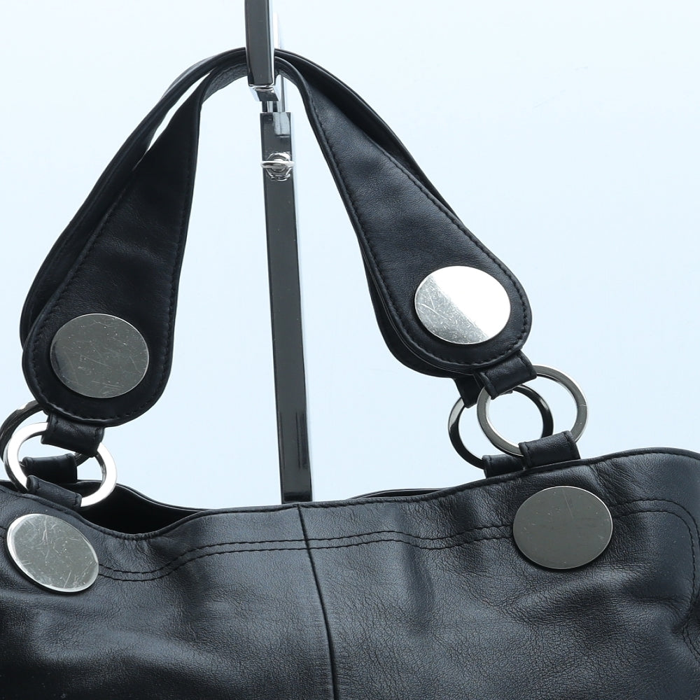 Jasper Conran Womens Black Leather Top Handle Bag Size Medium