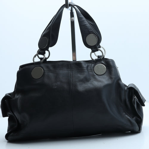 Jasper Conran Womens Black Leather Top Handle Bag Size Medium