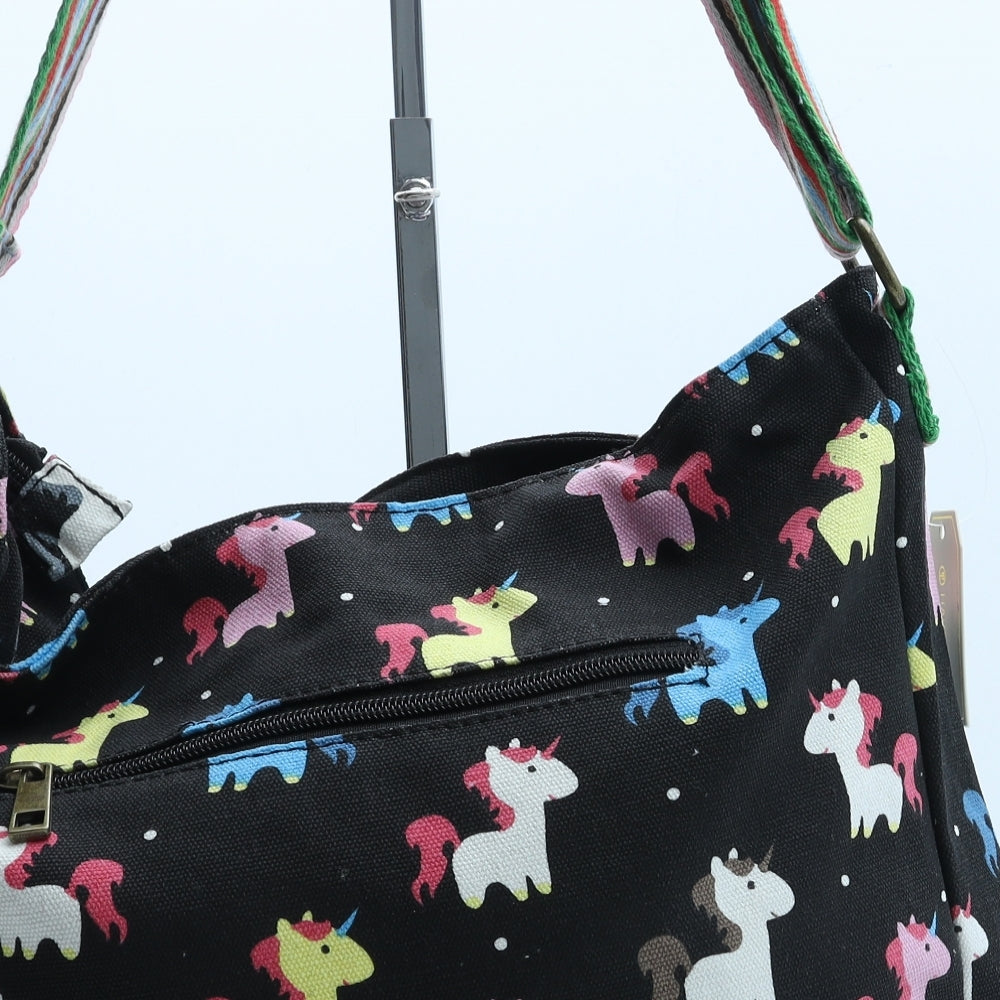 Have Best Womens Black Geometric Polyester Crossbody Size Large - Unicorn
