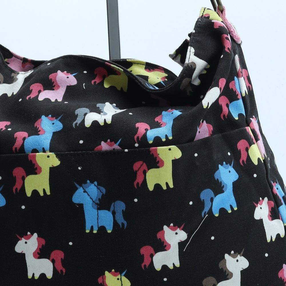 Have Best Womens Black Geometric Polyester Crossbody Size Large - Unicorn