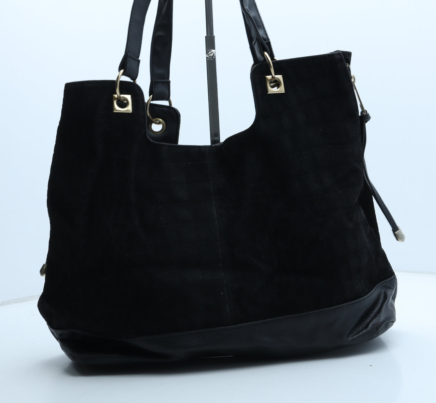 Peacocks Womens Black Polyurethane Tote Size Large - Snake Print