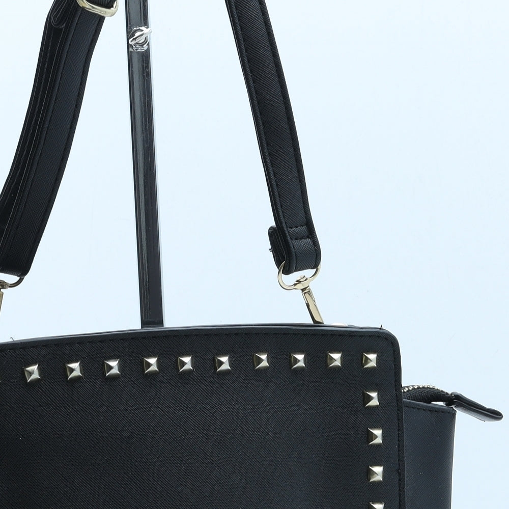 Preworn Womens Black Polyurethane Crossbody Size Small