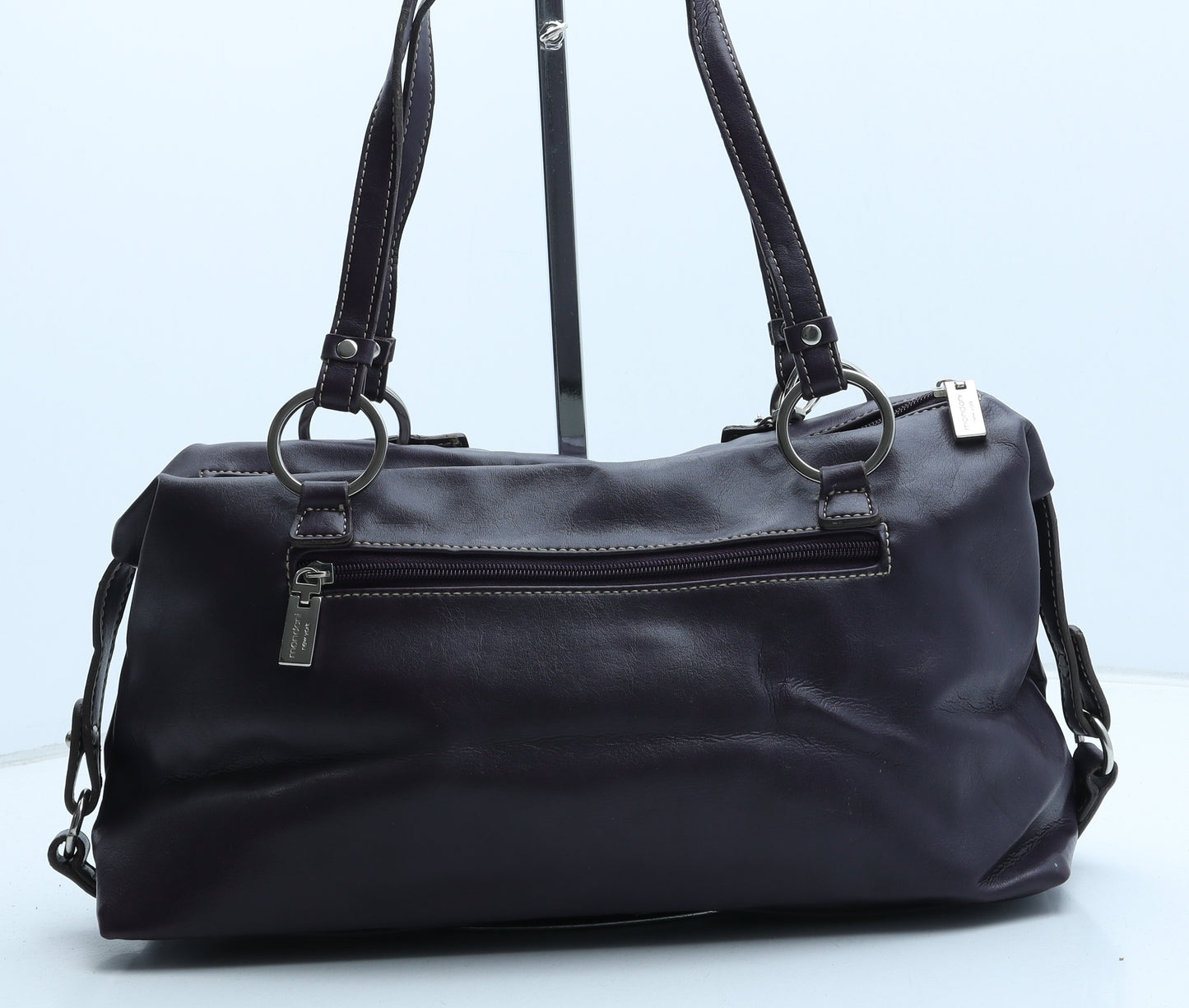 Mondani Womens Purple Polyurethane Top Handle Bag Size Medium