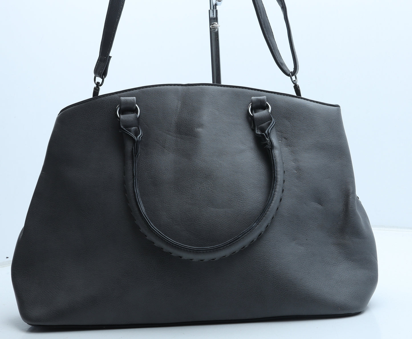 TU Womens Grey Polyurethane Hobo Bag Size Large