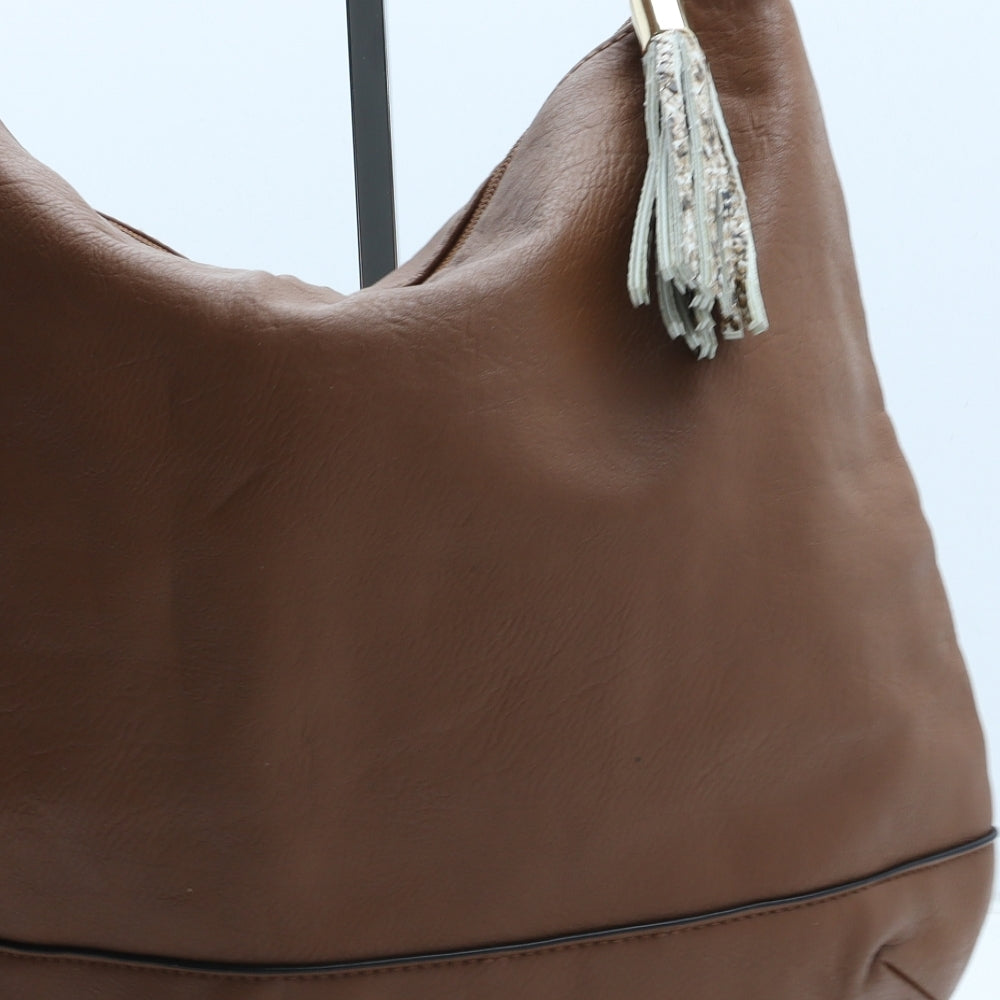 Matalan Womens Brown Polyurethane Shoulder Bag Size Large