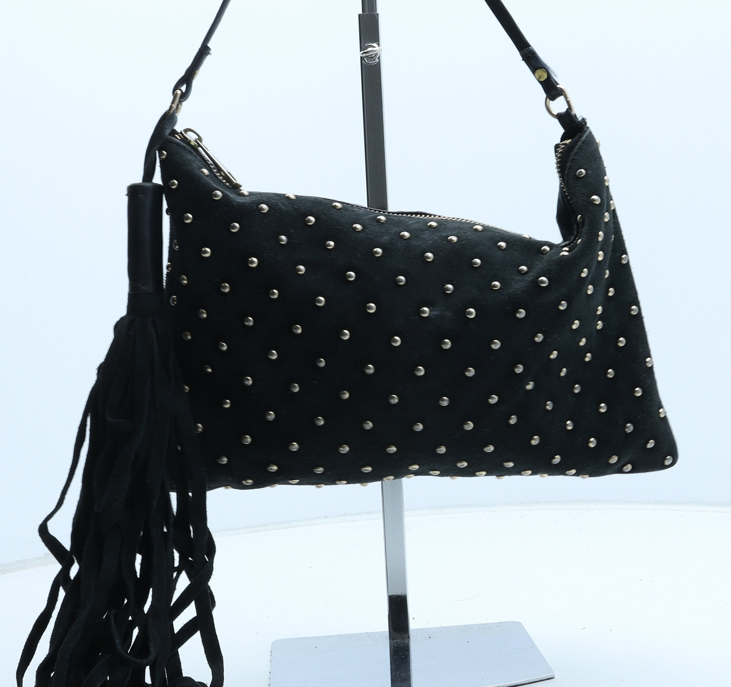 Topshop Womens Black Leather Crossbody Size Medium