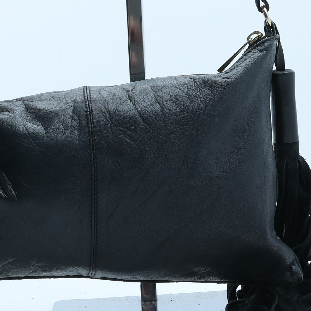 Topshop Womens Black Leather Crossbody Size Medium