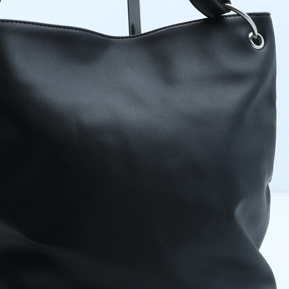 Preworn Womens Black Polyurethane Tote Size Medium