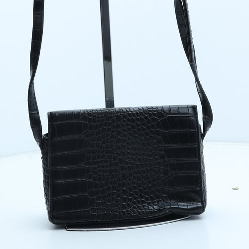Primark Womens Black Polyurethane Crossbody Size Small - Croc Texture