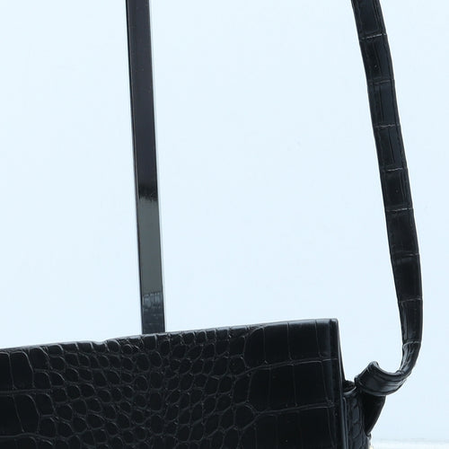 Primark Womens Black Polyurethane Crossbody Size Small - Croc Texture