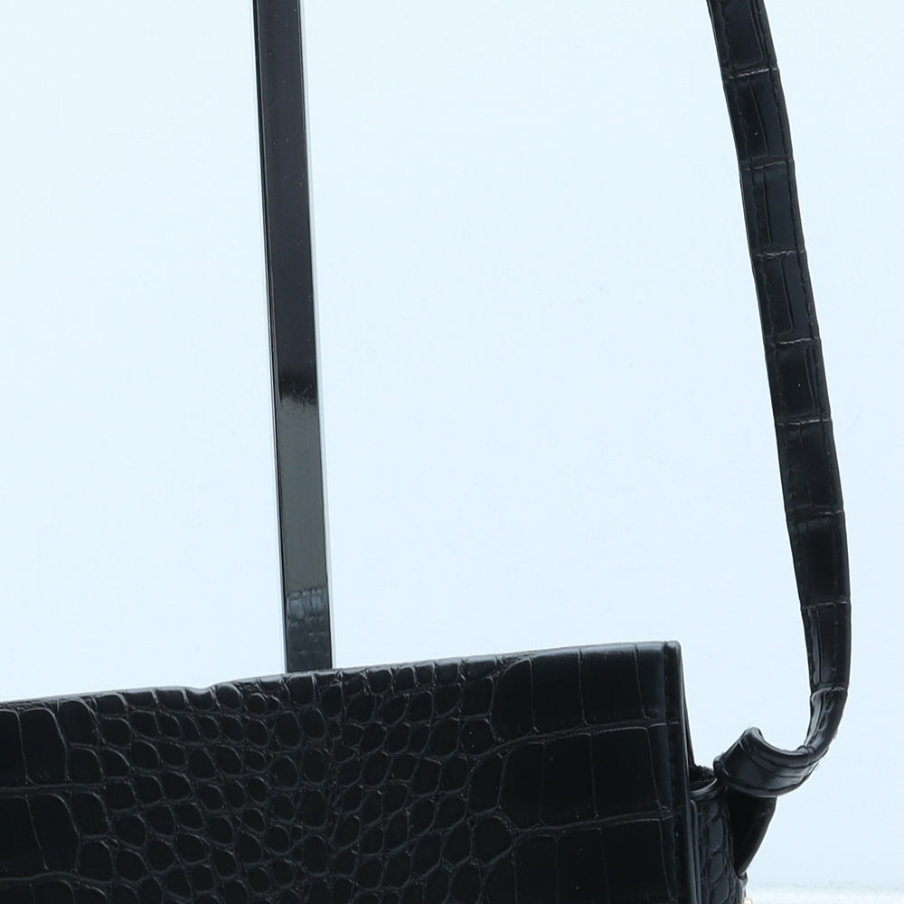 Primark Womens Black Polyurethane Crossbody Size Small - Croc Texture