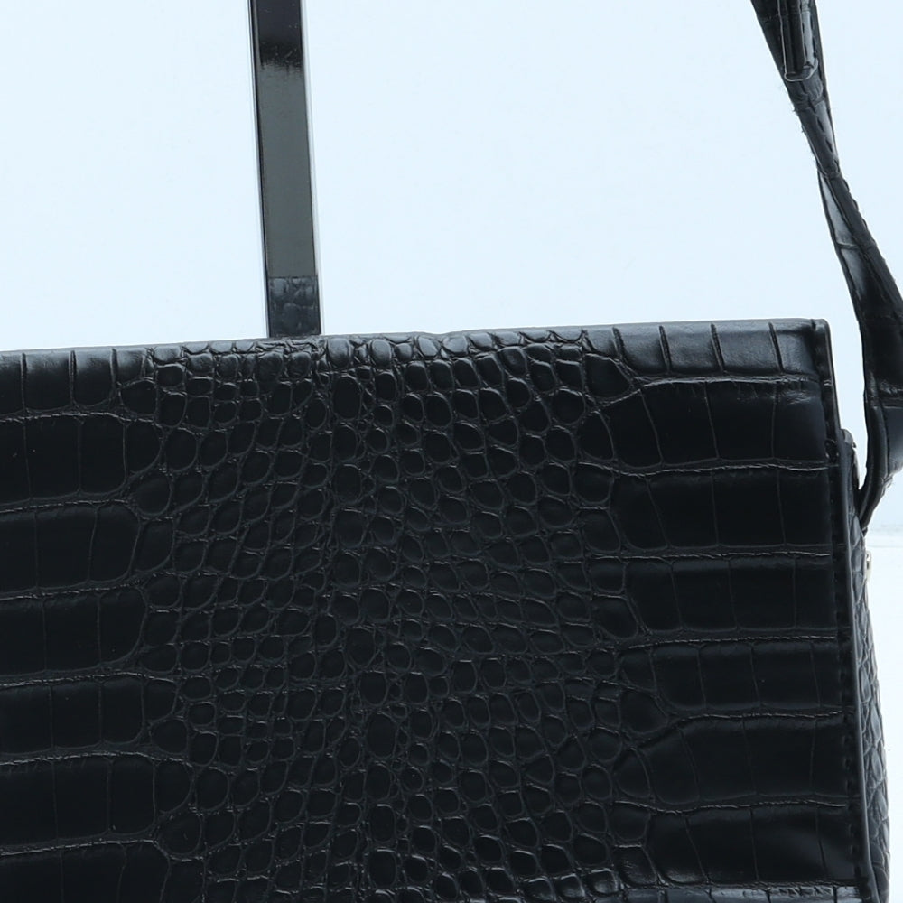 Primark Womens Black Polyurethane Crossbody Size Small - Croc Texture