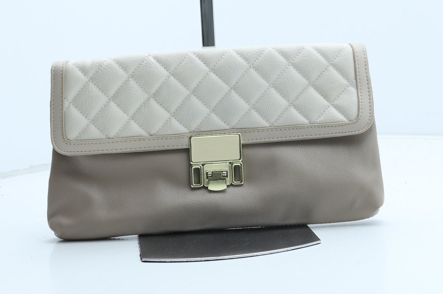 River Island Womens Beige Polyurethane Clutch Size Medium