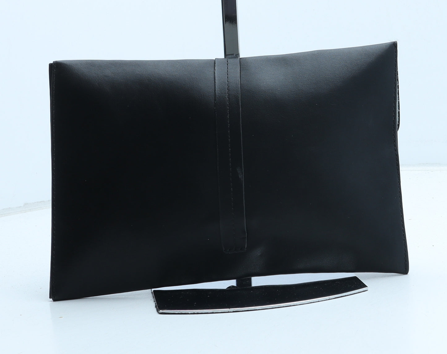 Topshop Womens Black Polyurethane Clutch Size Small