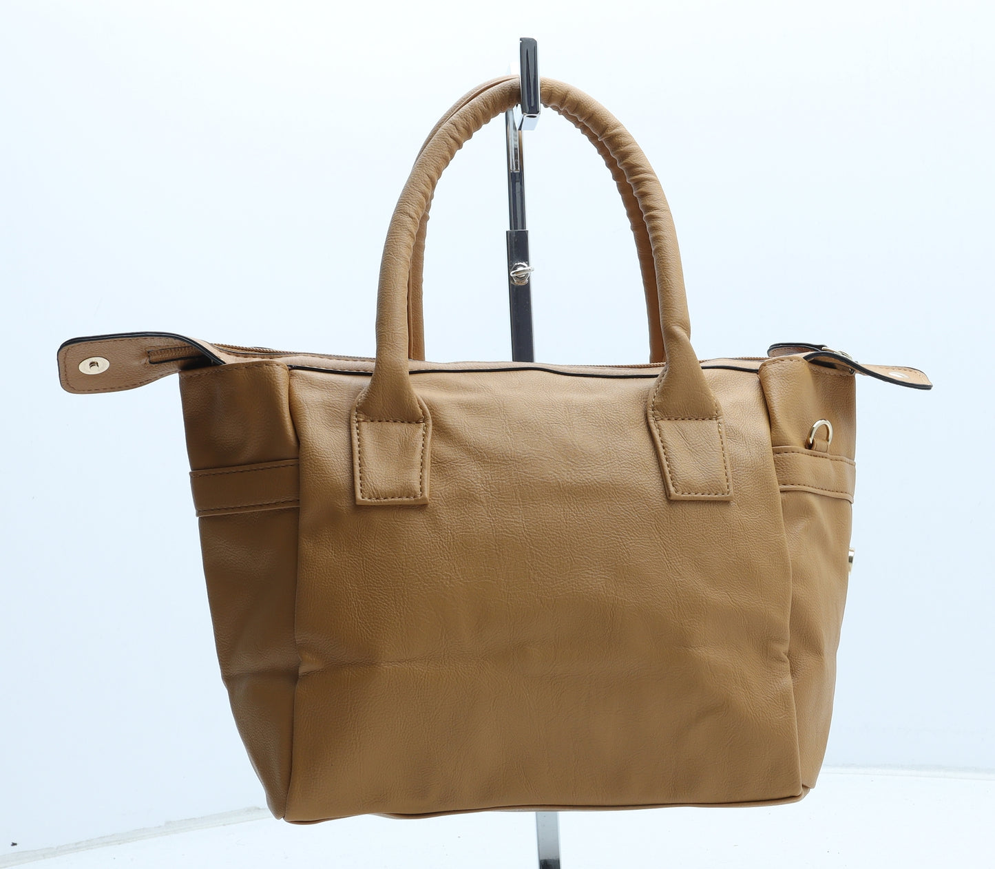 Nathalie Andersen Womens Brown Polyurethane Top Handle Bag Size Medium