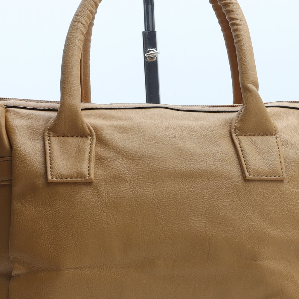 Nathalie Andersen Womens Brown Polyurethane Top Handle Bag Size Medium