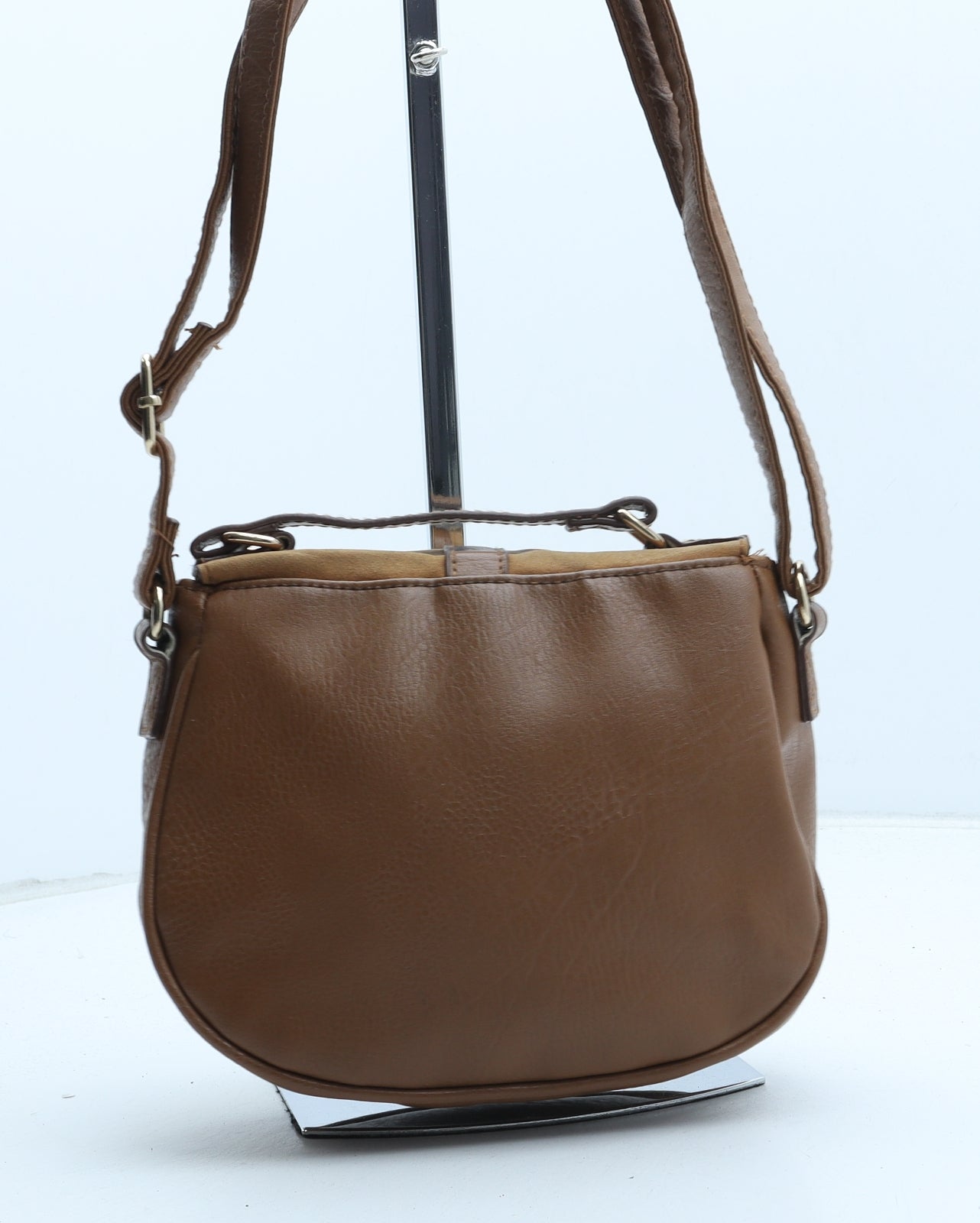 Matalan Womens Brown Polyurethane Saddle Bag Size Small