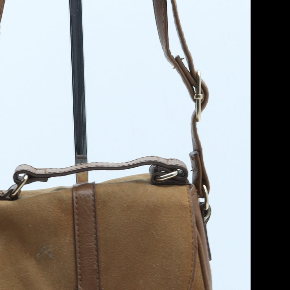 Matalan Womens Brown Polyurethane Saddle Bag Size Small